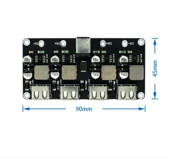 QC 3.0 2.0 DC-DC Buck Converter USB Fast Charging Module 4 USB
