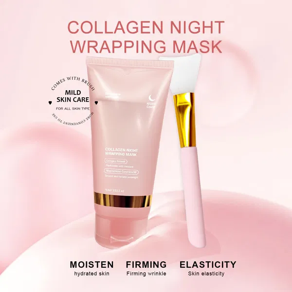 Sleep Facial Mask Collagen Sleeping Mask Face Beauty Korean Gel Collagen Overnight Wrapping Peel-Off Facial Mask