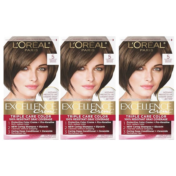 L'Oreal Excellence Triple Protection Color - Medium Brown 5 (1p)