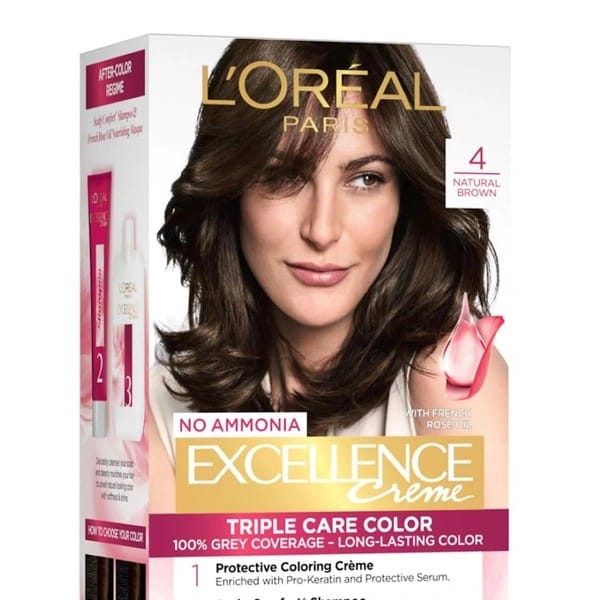 Loreal Excellence Triple Care Cream Colour Natural Brown 4