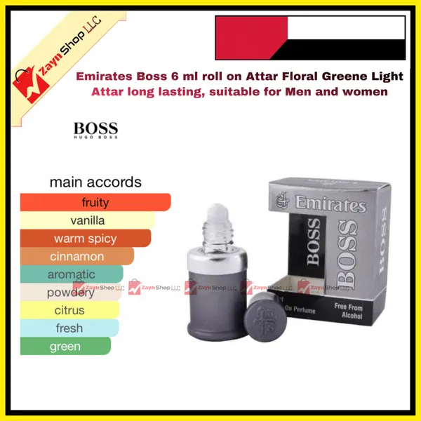 Emirates Boss 6 ml roll on Attar Floral Light Attar long lasting, suitable for Men and women