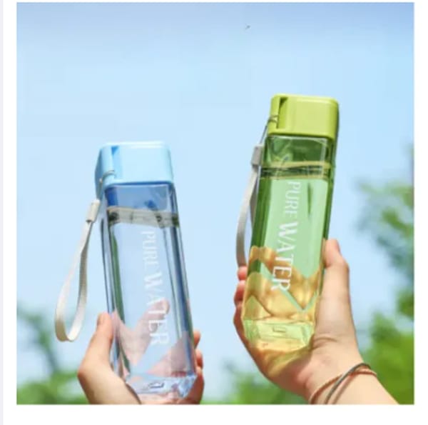 500ml Simple Square Transparent Water Bottle Portable Sport Cup For Drinking Kitchen Tools Water Bottle For School Gym Travel
