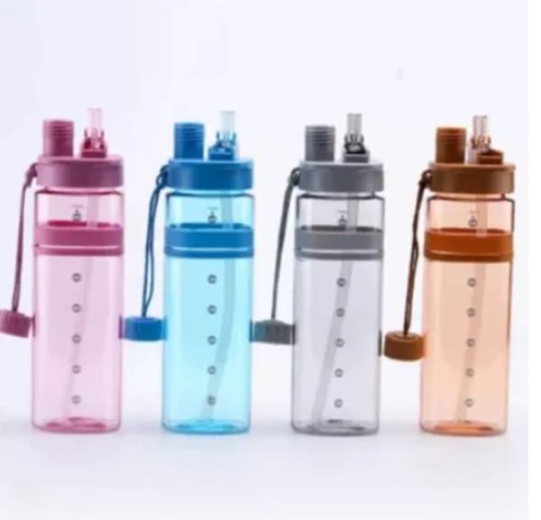 water Bottle Two Openings Tritan Material Plastic Sport Water bottle with drinking tube Baby mum pot 700ML 1PCS
