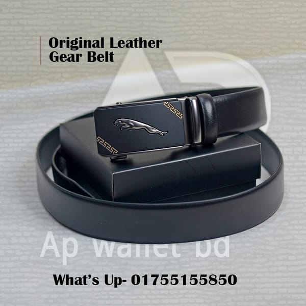 Jaguar Genuine Leather Metal Buckles Sliding Automatic Gear Belt