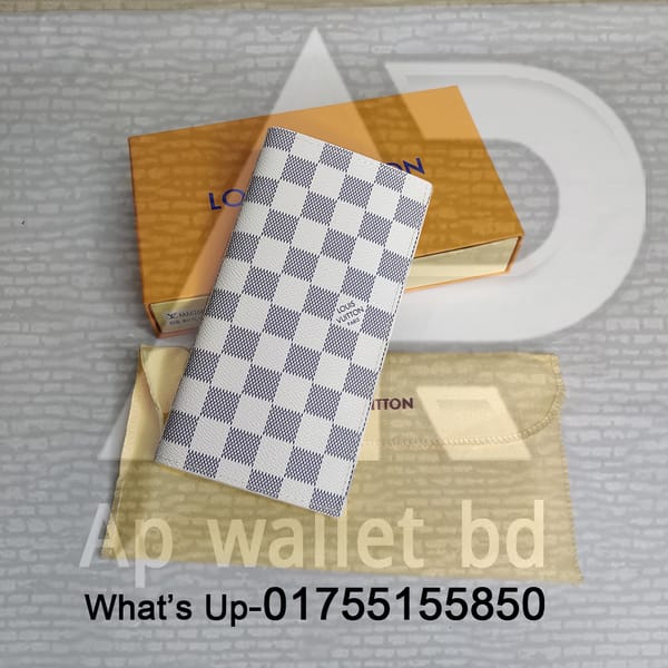 Louis Vuitton White Daba Degin Long Wallet With OG Box & Dust Bag