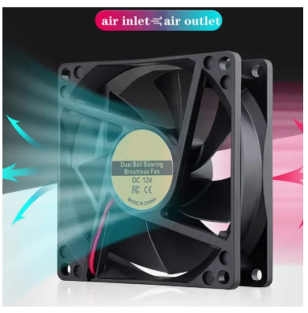 12V 4"Inch Cooling Fan Square Shape 90×90×25 mm Exhaust Fan Radiator for Computer CPU Egg Incubator Electric Device Heat Dissipation Fan