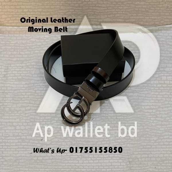 Gucci Original Leather Moving Belt 2 side used With Box