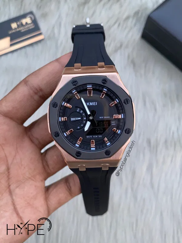 SKMEI dual time (Rosegold)