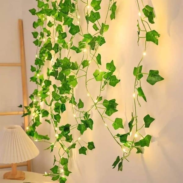 Artificial Green Leaf & String Fairy lights