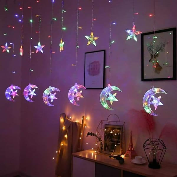 Adjust Moon Multicolor Star LED Curtain Light