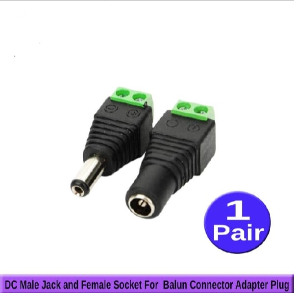 12V DC Power Connector 5.5mm x 2.1mm, CENTROPOWER (1 x Male + 1 x Female) Power Jack Adapter for Led Strip CCTV Security Camera Cable Wire Ends Plug Barrel Adapter