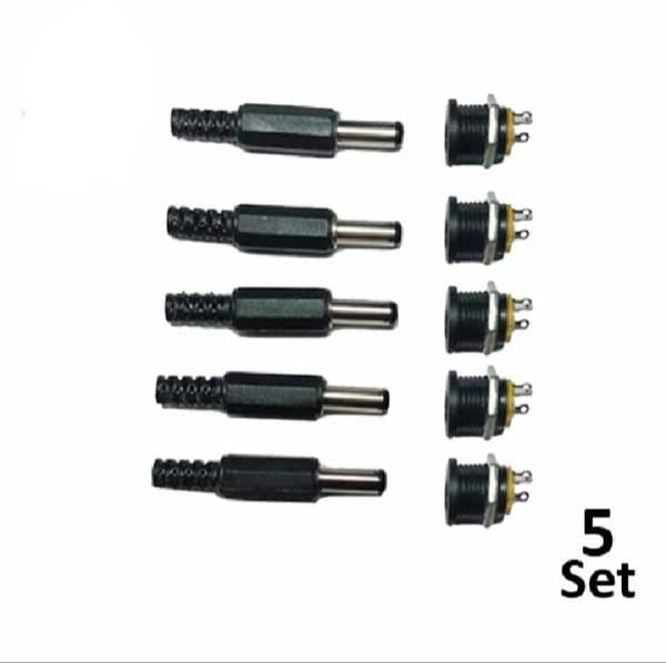 DC Male Jack and Female Socket Combo Pack - 2.1mm - Set of 10