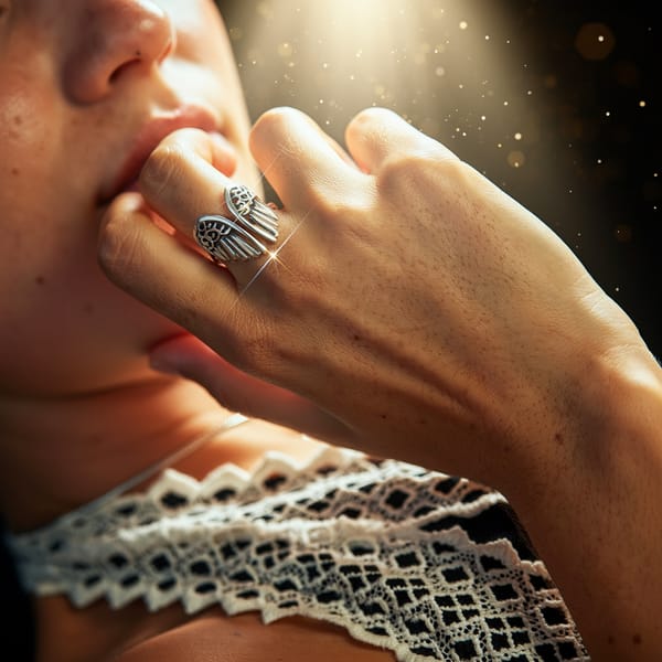 Silver Big Wing Adjustable Ring for Men & Women | Unisex Statement Finger Ring