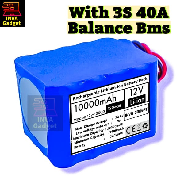 10,000mAh-12V Lithium-Ion Battery Pack