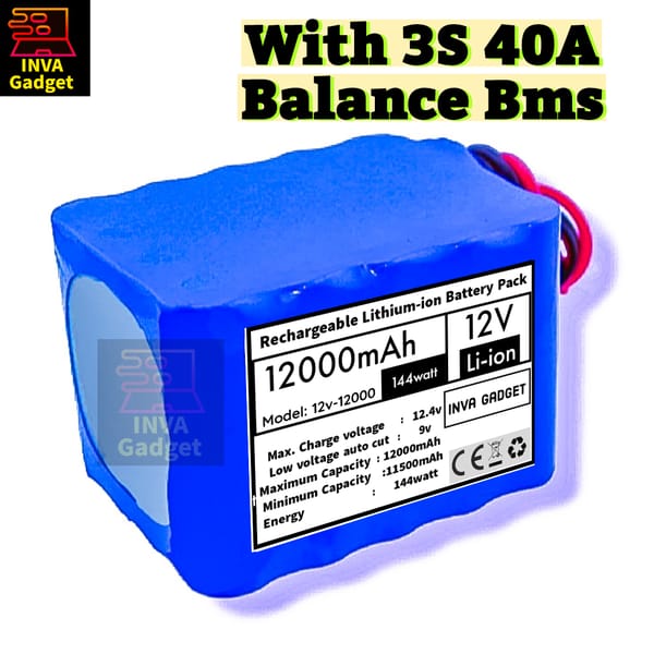 12,000mAh-12V Lithium-Ion Battery Pack