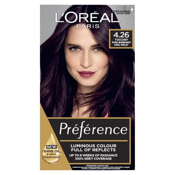 Loreal Preference Hair Color 4.26 - Pure Burgundy Cool Violet