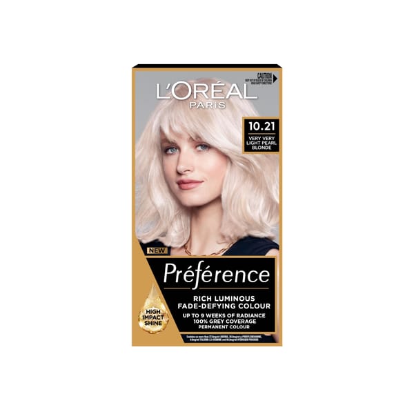 L'Oreal Preference 10.21 Stockholm Very Very Light Pearl Blonde Permanent Hair Dye