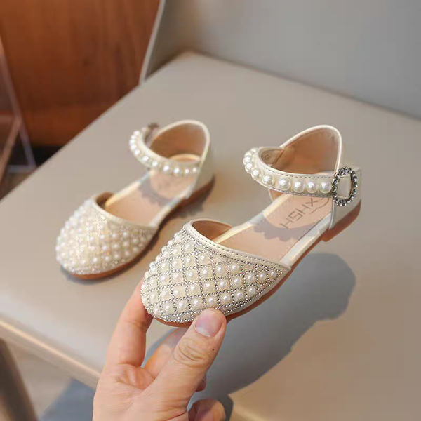 Kids Girls Summer Rhinestones & Pearls Luxury Party Sandals (18 Months–8 Years)