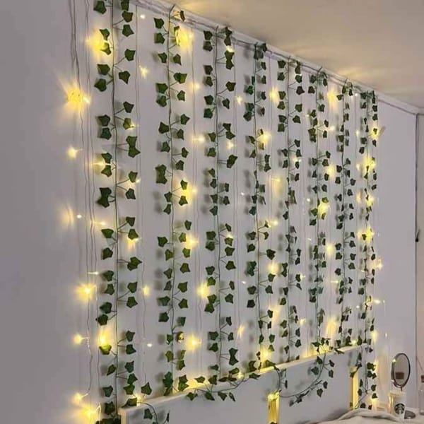 Green Leaf With Porda String Lights