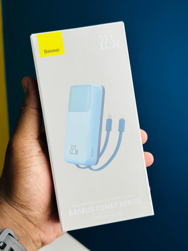 Baseus Comet Series 22.5W 20000mAh Dual Cable Digital Display Power Bank – Blue Color