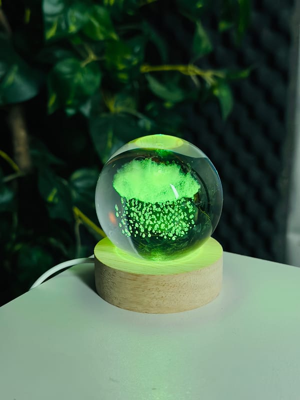 Color Changing LED 3D Crystal Ball – Rain Cloud