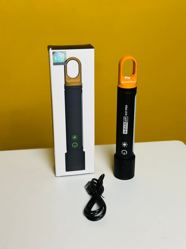 GearUP K57 PRO Rechargeable High Power Flashlight + Large COB Light with 3500mAh Lithium Battery