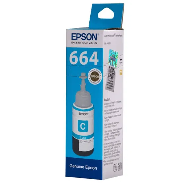 Epson 664 Ecotank Ink 70ML 1 pcs, For Epson L130/L380 Printer (select Color) Black, Cyan, Yellow, Magenta Ink