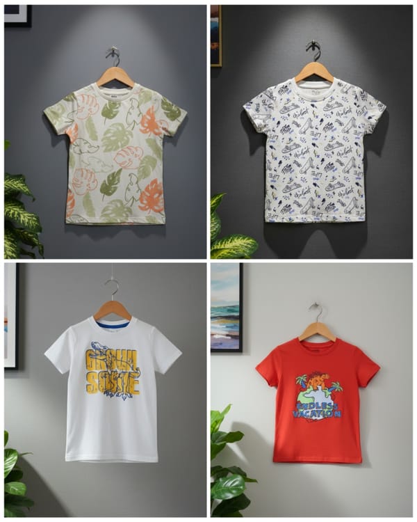 Boys T-shirt (৪ পিচ কম্বো) Code: MS-07
