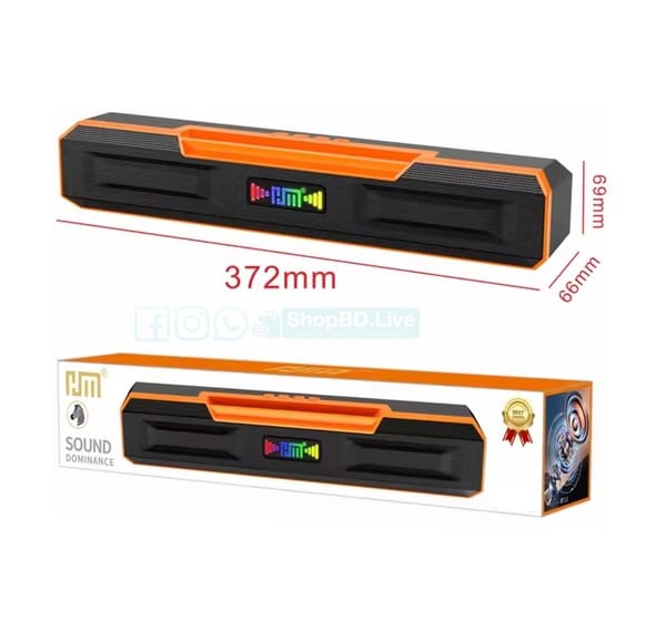 HM 860 Wireless Soundbar Super Bass Woofer | Bluetooth 5.2, RGB LED, Waterproof | Price in BD