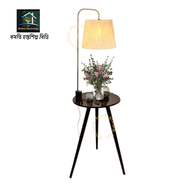 corner wooden lamp