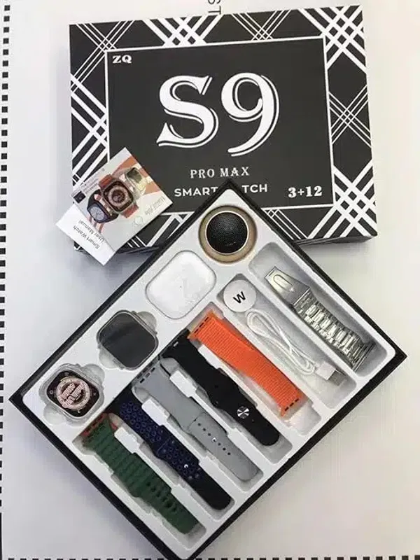 ZQ S9 Pro Max Smart Watch (3+12 Gift Pack Edition)