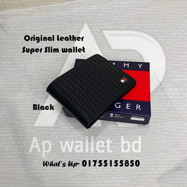 Tommy Hilfiger Genuine Leather Super Slim Wallet With Box