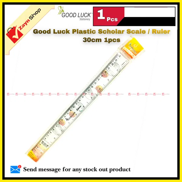 Good Luck Plastic Scholar Scale / Ruler 30cm 1pcs