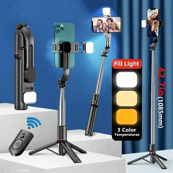 New L13D Bluetooth Selfie Stick with Double Fill Light