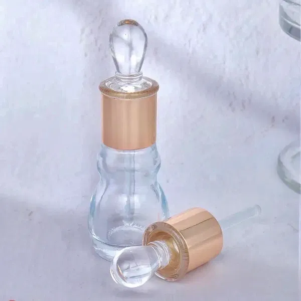 Empty Glass Bottle with stick 12ml For Essential Oil Gourd Type Refillable Perfume Bottles 1 pcs