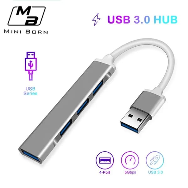 Doomhot Usb Hubs 4 Port Usb 3.0 Hub Super Speed 5Gbps Usb Ports Converter Cable Adapter Micro Usb Power Pc Computer Accessories With Otg Function For Desktop Laptop Pc