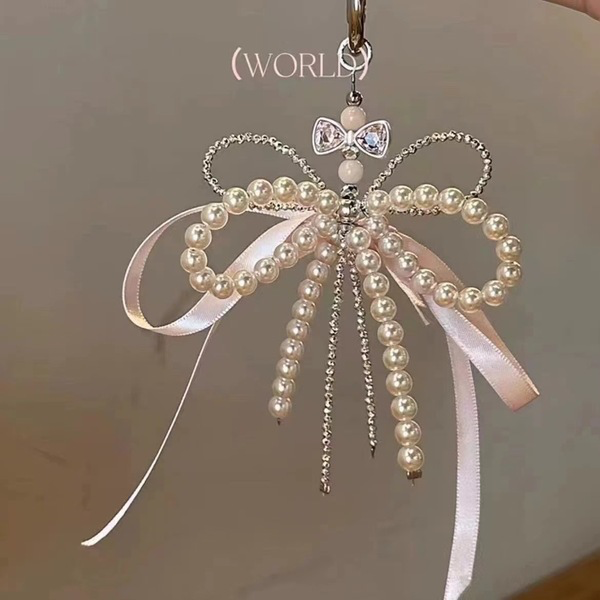 Bow pearl pendant charm
