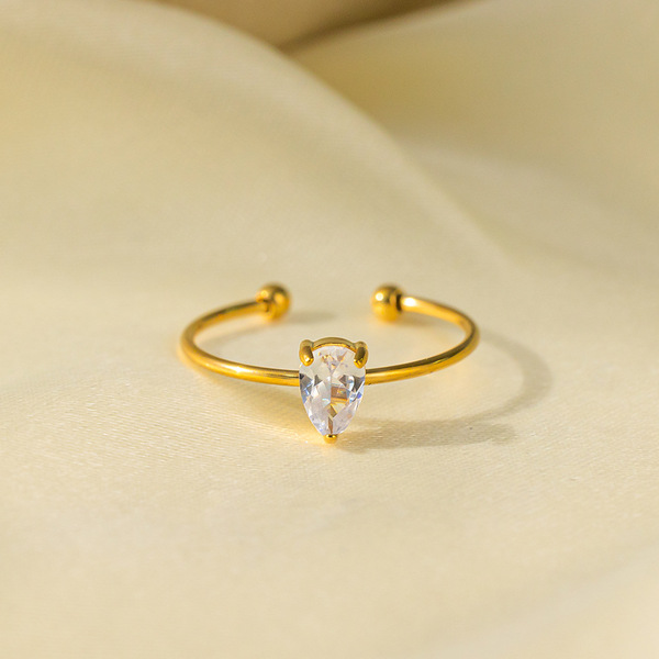 Waterdrop stone adjustable ring