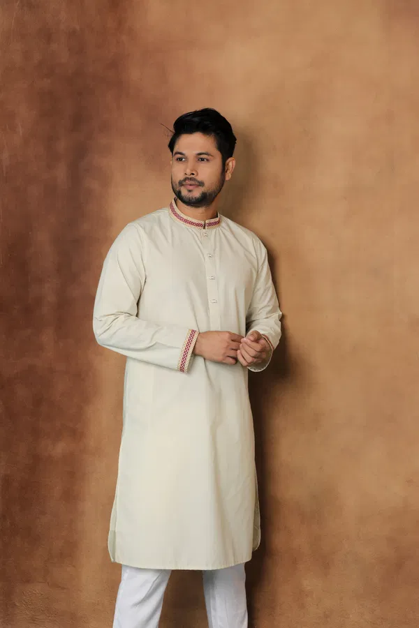 Ivory Grace Embroidered Panjabi