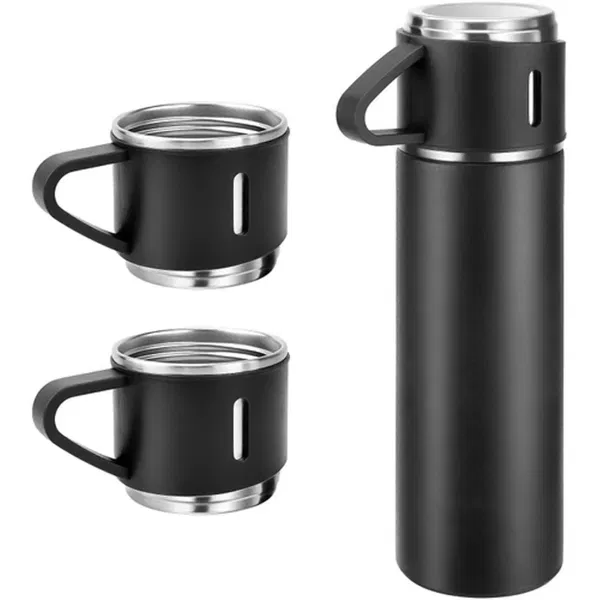 3 in 1 Vacuum Insulated Thermal Flask Cup Set