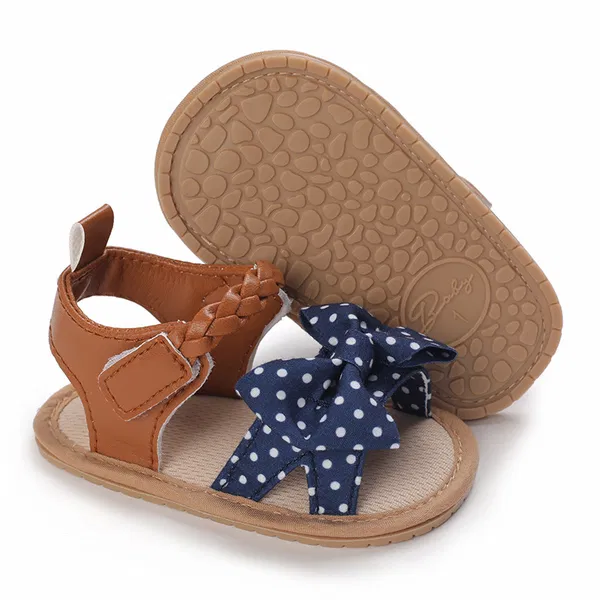 Baby Girl Fashion Striped or Dots or Lace Bowknot Cute Cool Comfortable Breathable Toddler Sandal
