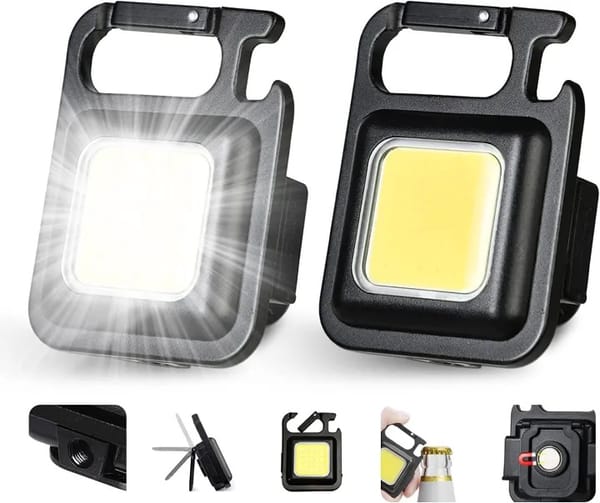 Mini COB Keychain Flashlight: USB Rechargeable, Multifunctional Portable Light for Camping & Emergencies | Price in BD