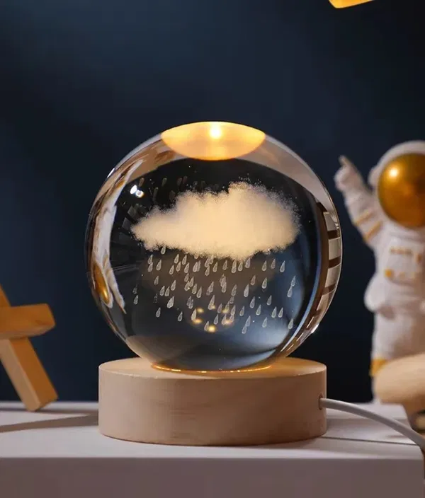 3D Crystal Ball – Rain Cloud 1 Color / 7 Color