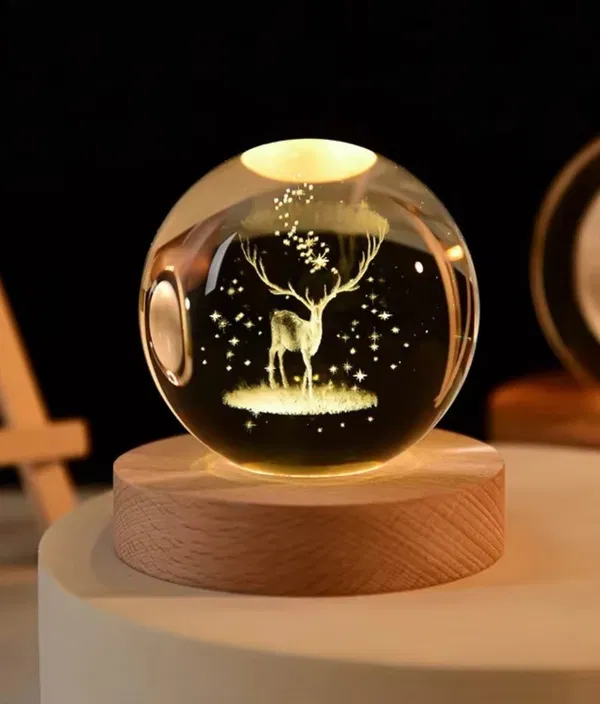 3D Crystal Ball Deer 1 Color / 7 Color