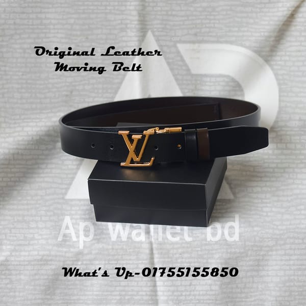 Louis Vuitton Genuine Leather Moving Buckle Belt With Box