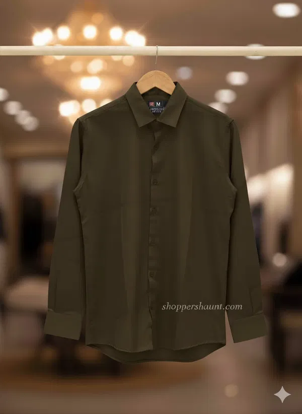 Micro stitch shirt- Dark brown (Premium)