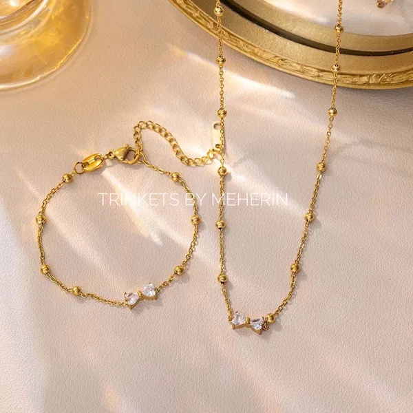 HIGH QUALITY BOW NECK+BRACELET SET
