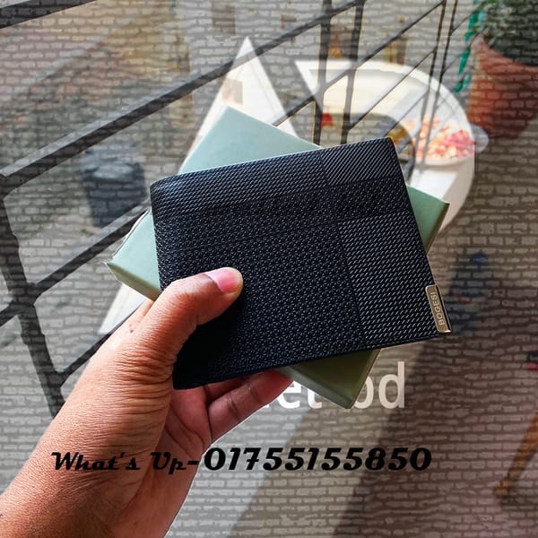 Bogesi Black Check Wallet With Original Branding Box