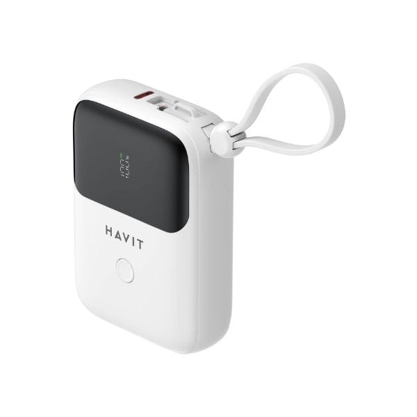 HAVIT PB5215 10000mAh Display Power Bank With Usb-C & Lightning Cable