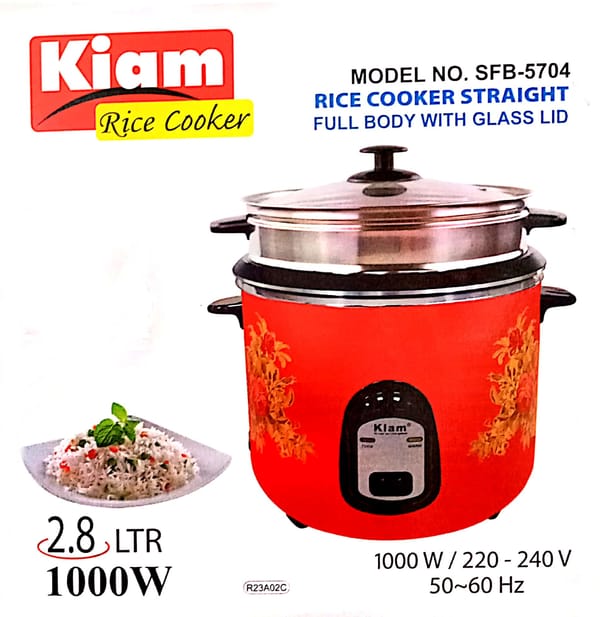Kiam SFB-5704 2.8 Liter Stainless Steel + Non-Stick Double Pot Rice Cooker